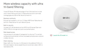 Aruba 630 Series Wi-Fi 6E APs