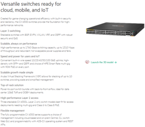 HPE Aruba Networking CX 6300 Switch Series